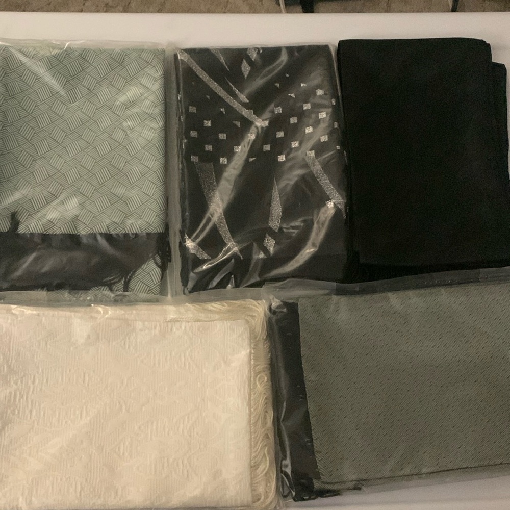 Five dress scarves